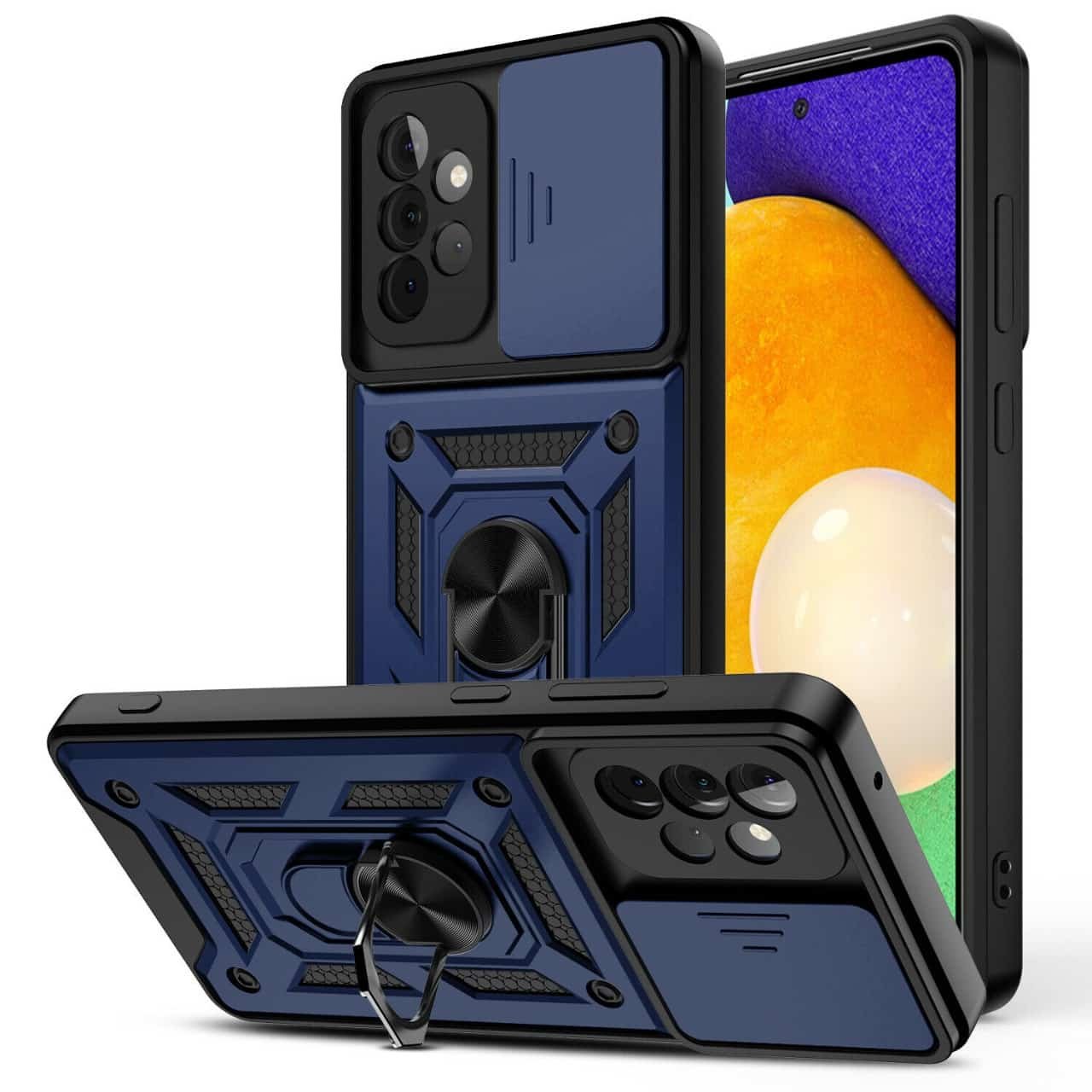 Samsung A32 Slide Window Armor Case + free 3D Glass Protector
