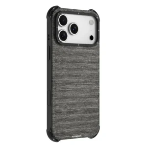 YOUNGKIT For iPhone 17 Pro Max Magnetic Case Jeans Cloth Texture TPU Canvas Phone Back Cover - Grey