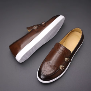 Men Double Monk Strap Dress Sneakers,Casual Fashion