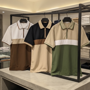 The Riviera Color-Block Zip Polo